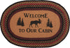 Cumberland Stenciled Moose Jute Rug Oval Welcome to the Cabin w/ Pad 20x30 - The Village Country Store 