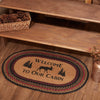 Cumberland Stenciled Moose Jute Rug Oval Welcome to the Cabin w/ Pad 20x30 - The Village Country Store 