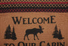 Cumberland Stenciled Moose Jute Rug Rect Welcome to the Cabin w/ Pad 20x30 - The Village Country Store