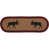 Cumberland Stenciled Moose Jute Runner Oval 8x24 - The Village Country Store 