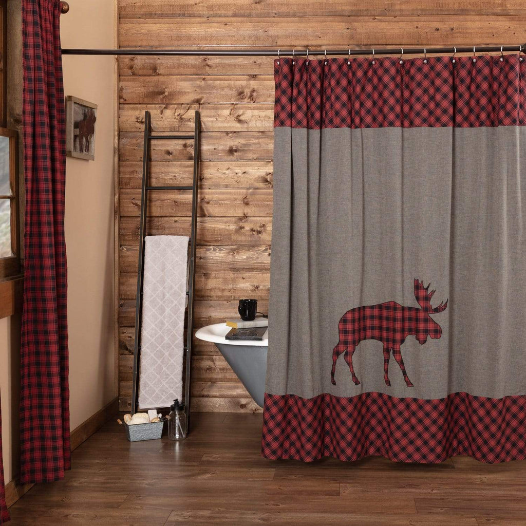 Oak & Asher Shower Curtain Cumberland Moose Applique Shower Curtain 72x72