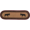 Cumberland Stenciled Moose Jute Stair Tread Oval Latex 8.5x27 - The Village Country Store