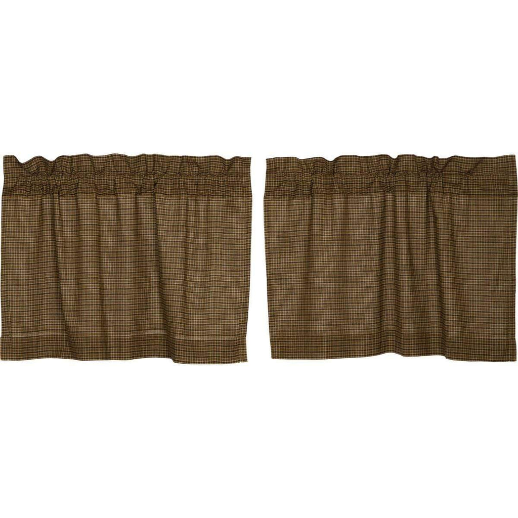 Tea Cabin Green Plaid Tier Set of 2 L24xW36