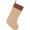 Burgundy Check Jute Stocking 12x20 - The Village Country Store