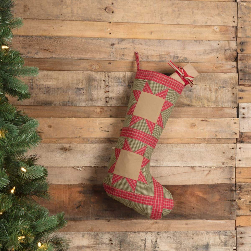 Dolly Star Green Patch Stocking 12x20 - The Village Country Store