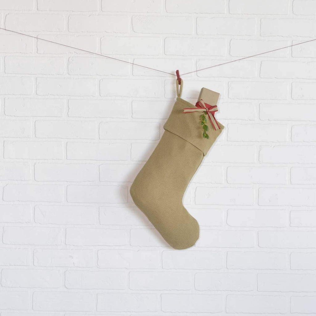 Festive Natural Burlap Stocking 11x15 - The Village Country Store