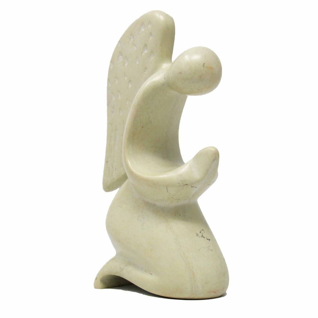 Praying Angel Soapstone Sculpture - Natural Stone - The Village Country Store