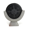 SMOLArt Home Compass Soapstone Sculpture, Dark Gray Stone