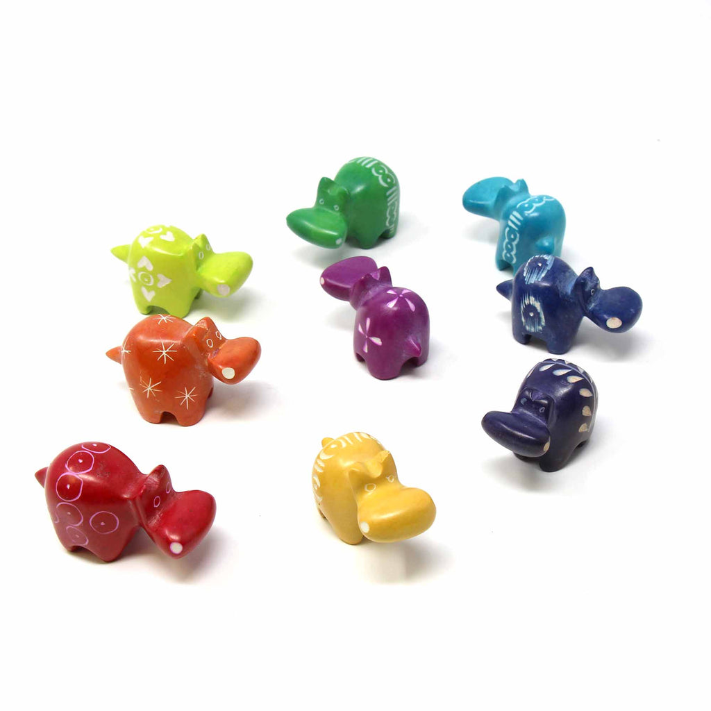 Soapstone Tiny Hippos - Assorted Pack of 5 Colors - The Village Country Store