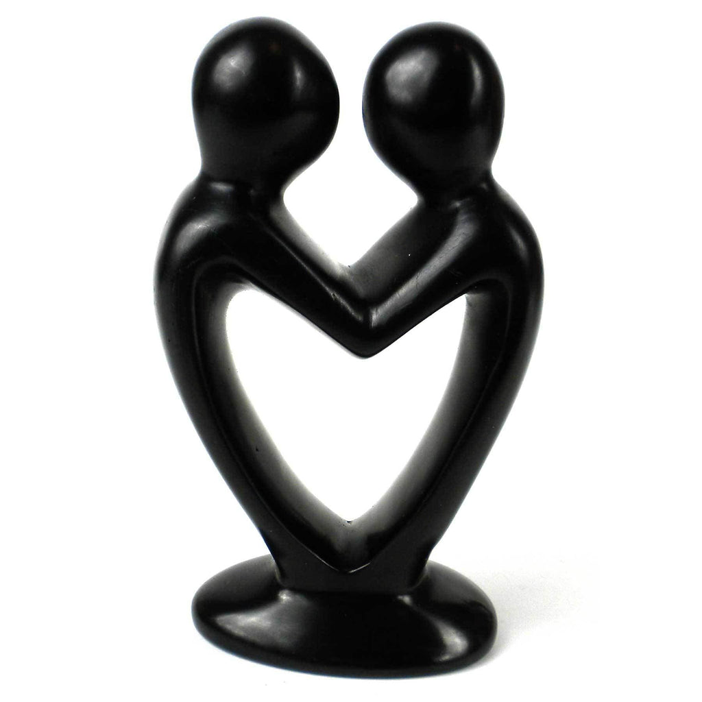Soapstone Lovers Heart Black - 4 Inch - The Village Country Store