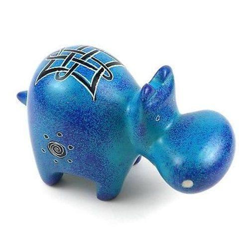 Handcrafted Blue Soapstone Hippo - Smolart - The Village Country Store