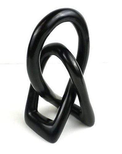 Natural Soapstone 6-inch Lover's Knot in Black - Smolart - The Village Country Store
