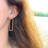 Earrings: 18k Gold Plated Stainless Steel Rectangle Studs - Starfish Project - The Village Country Store
