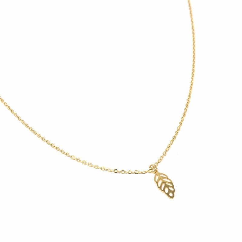 Necklace: 14k Gold Plated Leaf Pendant with Chain - Starfish Project - The Village Country Store