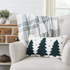 Pine Grove Plaid Embroidered Trees Pillow 14x22 - The Village Country Store