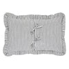 The Village Country Store Accent Pillows Sawyer Mill Black Ruffled Ticking Stripe Pillow 14x22