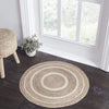 Natural & Creme Jute Rug w/ Pad 3ft Round - The Village Country Store 