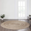 The Village Country Store Area Rugs Natural & Creme Jute Rug w/ Pad 8ft Round