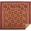 Ninepatch Star California King Quilt Set; 1-Quilt 130Wx115L w/2 Shams 21x37 - The Village Country Store