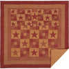 Ninepatch Star Queen Quilt Set; 1-Quilt 90Wx90L w/2 Shams 21x27 - The Village Country Store 