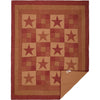 The Village Country Store Quilt Ninepatch Star Twin Quilt Set; 1-Quilt 68Wx86L w/1 Sham 21x27