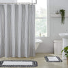 The Village Country Store Shower Curtains Sawyer Mill Black Ticking Stripe Shower Curtain 72x72