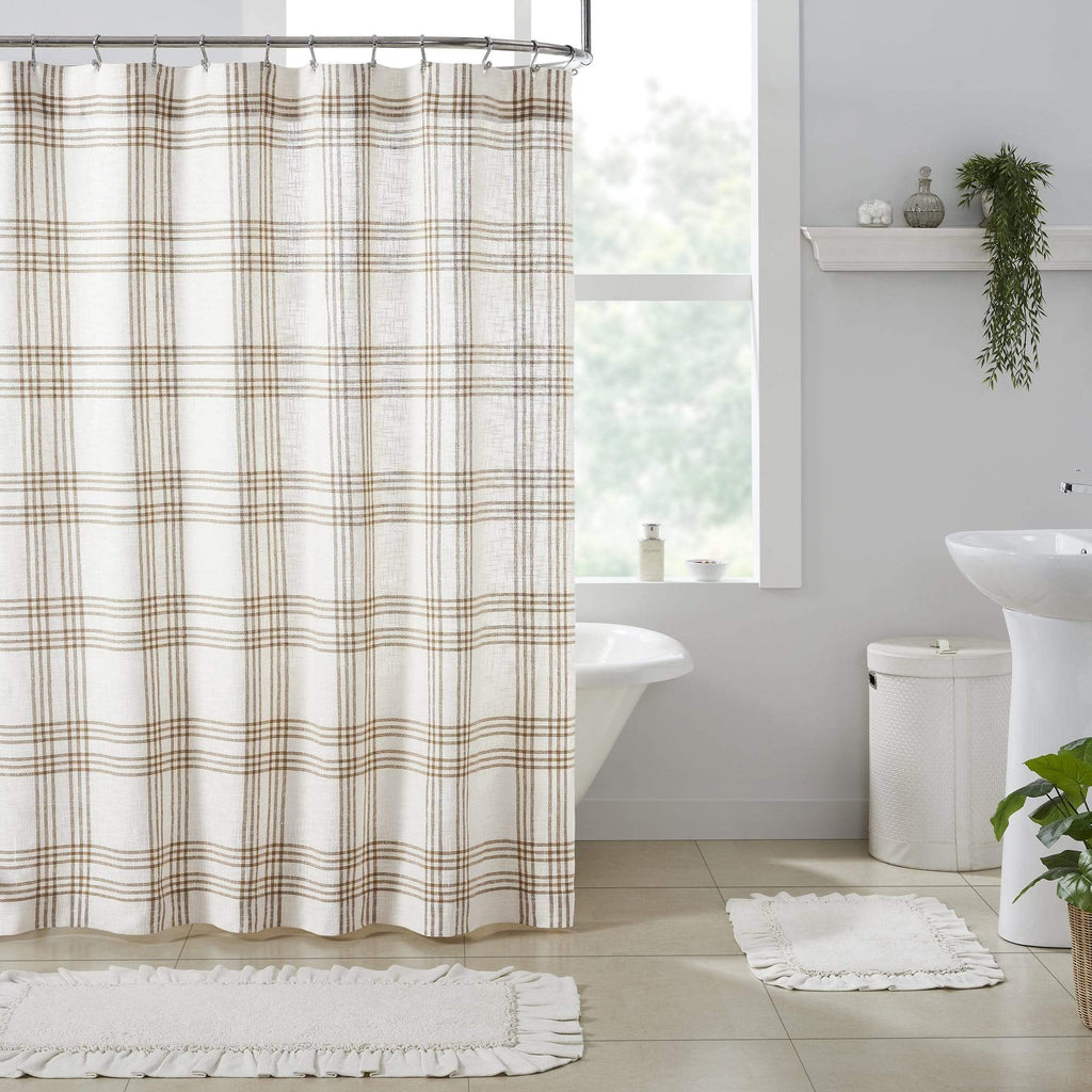 The Village Country Store Shower Curtains Wheat Plaid Shower Curtain 72x72