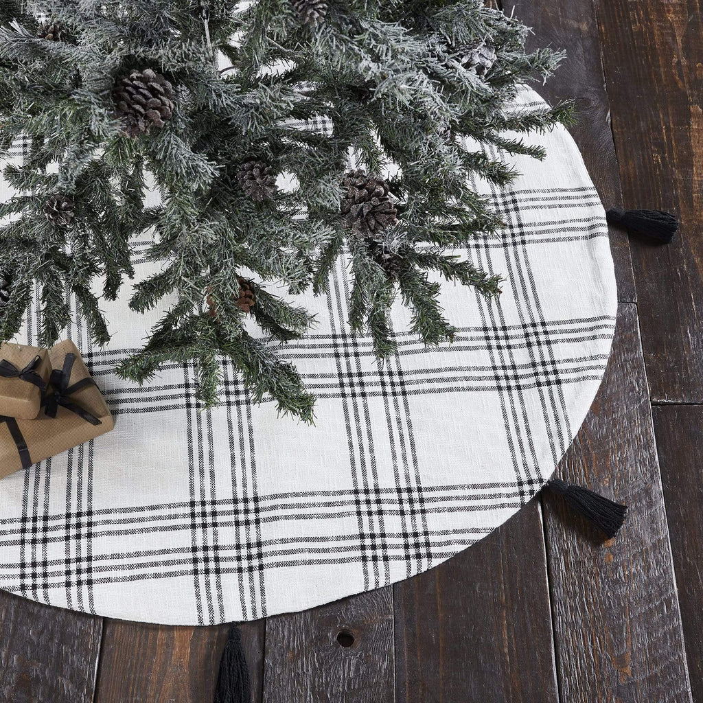 Black Plaid Tree Skirt 48 - The Village Country Store