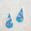 Abalone & Turquoise Striped Teardrop Earrings - The Village Country Store 