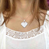 UPA Jewelry Corazon Blanco White Heart Pendant with Chain
