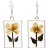 Pressed Yellow Flower Rectangle Dangle Earrings - The Village Country Store 