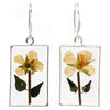Pressed Yellow Flower Rectangle Dangle Earrings - The Village Country Store 