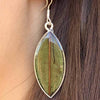 Earrings, Natural Leaf in Resin - The Village Country Store 