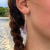UPA Misc Pink Clam Shell Elongated Teardrop Earrings
