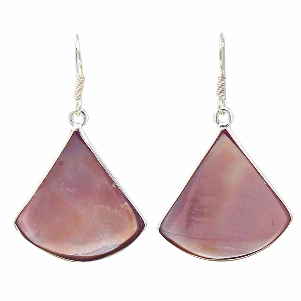Pink Clam Shell Fan Drop Earrings - The Village Country Store