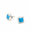 Sterling Silver Earrings, Sterling Turquoise Black Square - The Village Country Store